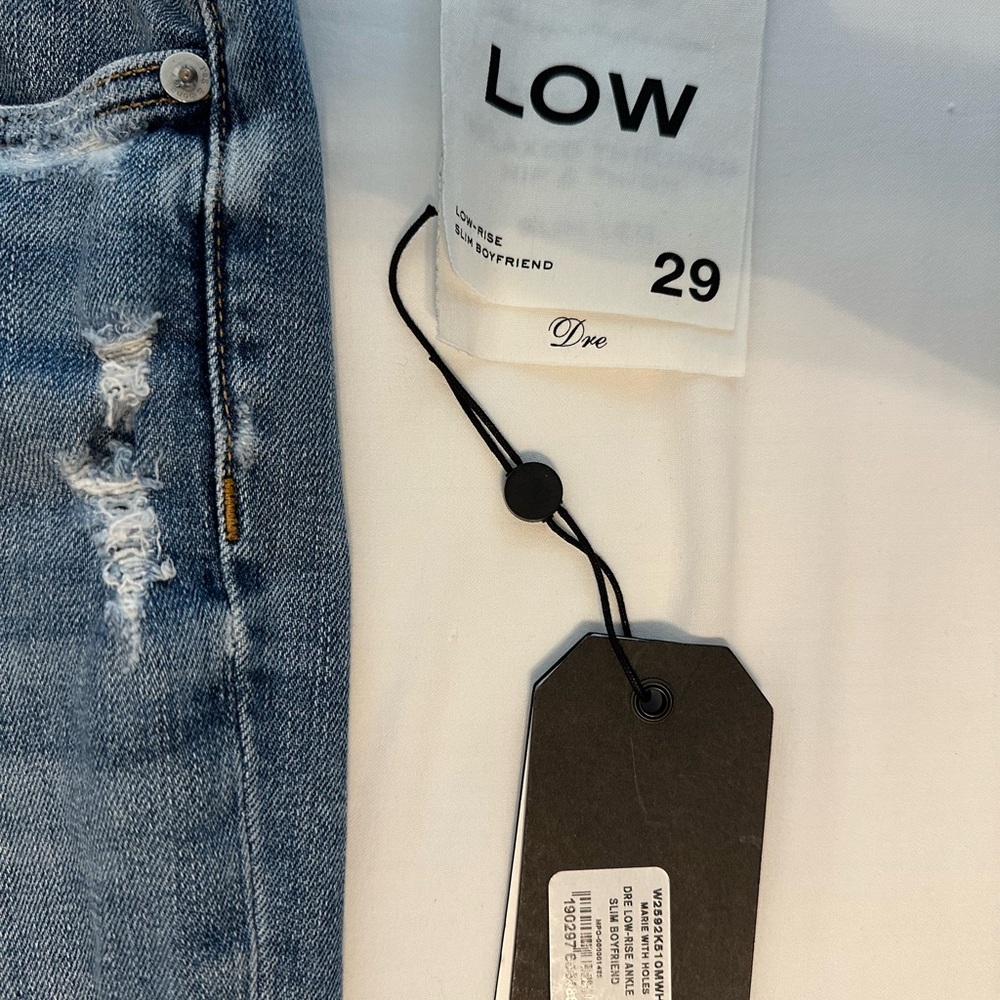 rag & bone Light Blue Distressed Boyfriend Jeans - Picture 4 of 8